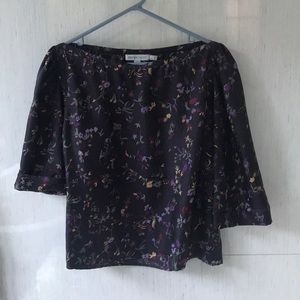 See by Chloe Purple Floral Silk Blouse